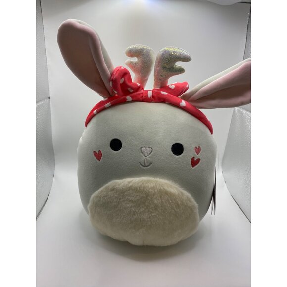 Squishmallows  Valentines Bunny Plush With Heart Accents & Bow Tie Headband - Picture 1 of 13
